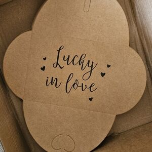 Brown 'Lucky in Love' Party Favor Box